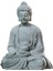 Oturma Buda Heykeli El Oyma Meditasyon Figürinleri Ana Masa Dekoru Gri (Yurt Dışından) 2