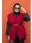 Peluş Oversize Kemerli Yelek-Bordo 1