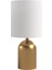 Nuur Statik Eskitme Mat Gold Metal Abajur - Beyaz 1