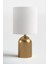 Nuur Statik Eskitme Mat Gold Metal Abajur - Beyaz 2