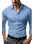 Slim Fit Uzun Kol Nefes Alan Kolay Ütülenen Kravatlık Dört Mevsim Erkek Gömlek 2'li Set 2