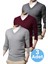 3'lü Erkek V Yaka Uzun Kol Triko Tüylenmez Süveter Erkek Slim Fit Süveter 1