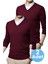 2'li Erkek V Yaka Uzun Kol Triko Tüylenmez Süveter Erkek Slim Fit Süveter 4