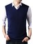 3'lü Erkek V Yaka Triko Tüylenmez Süveter Erkek Slim Fit Süveter 3