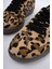 Leopard Garantili Kadın Ortopedik Günlük Bağcıklı Yürüyüş Leopar Desenli Sneaker Spor Ayakkabı 3