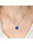Lotus Çiçeği Safir Taşlı Altın Kaplama Kolyee GM21 2