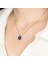 Lotus Çiçeği Safir Taşlı Altın Kaplama Kolyee GM21 3