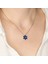 Lotus Çiçeği Safir Taşlı Altın Kaplama Kolyee GM21 4