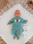 Yenidoğan Wool Yün Kumaş Taç Nakışlı Güpür Duvaklı Fiyonk Prizma Taş Unisex Kundak Bebek Battaniyesi Bej 4