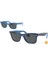RB2140 1409B1 - Photo Çizgili Mavi Renk Degiştiren Çerçeve Unisex Güneş Gözlüğü 1