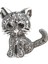 Gümüş Tarzı Kadın Kristal Kedi Pin Broş Sevimli Küçük Kedi Broş Takı Takım Şapka Klips Antik Gümüş (Yurt Dışından) 5