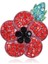Kırmızı Stil Kırmızı Kristal Çiçek Broş Poppy Vintage Rozet Takı Yeni Heromiki (Yurt Dışından) 3