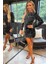 Kadın Siyah Mini Boy Payet Kadife Elbise DPNBEMP2629 1