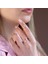 Zirkon Taşlı Rose Gold Kaplama Kombin Gümüş Yüzük 1