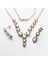 Elmas Montür Zirkon Taşlı Rose Gold Kaplama Su Yolu Gümüş Set 5