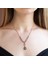 Elmas Montür Zirkon Taşlı Damla Model Rose Gold Kaplama Gümüş Set 5