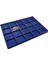 Yerli Üretim Süet Kumaş Lacivert Renkli 34/24 cm 20 Bölmeli Çekmece İçi Takı Standı 1