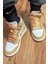 Air Jordan 1 Mıd Leather Sneaker Deri Bilekli Günlük Spor Ayakkabı Taba 1