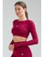 Kırmızı Slim Fit Bisiklet Yaka Seamless Kadın Sporcu Sütyeni Bra SSF0004 2