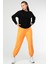 Siyah Oversize Basic Pamuklu Bisiklet Yaka Uzun Kol Kadın Sweatshirt SC1241 5