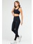 Lacivert Slim Fit Düz Bisiklet Yaka Kolsuz Üçlü Kadın Tayt Takım SB0799 2