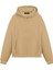 Baskılı Kahverengi Unisex Oversize Fit Pamuklu Kapüşonlu Sweatshirt 2