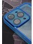 Apple iPhone 13 Pro Max Uyumlu Mavi Kenarlı Renkli Yarı Şeffaf Kapak Kılıf Kamera Lens Korumalı 2