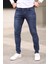Erkek Jean Slim Fit Dar Paça Likralı Esnek Kot Pantolon 3
