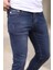 Erkek Jean Slim Fit Dar Paça Likralı Esnek Kot Pantolon 4
