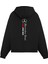 Baskılı Siyah Unisex Oversize Fit Pamuklu Kapüşonlu Sweatshirt 1