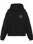 Baskılı Siyah Unisex Oversize Fit Pamuklu Kapüşonlu Sweatshirt 2