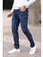 Erkek Jean Slim Fit Dar Paça Likralı Esnek Kot Pantolon 1