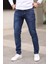Erkek Jean Slim Fit Dar Paça Likralı Esnek Kot Pantolon 3