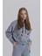 Gri Meyve Aksesuarlı Kapüşonlu Üç Iplik Kadın Sweatshirt 2