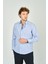 Erkek Slim Fit Uzun Kollu %100 Pamuk Gömlek 2008 Açık Mavi 2