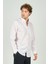 Erkek Slim Fit Uzun Kollu Desenli %100 Pamuk Gömlek 2043 Kırmızı 3