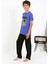Erkek Çocuk Kısa Kol Penye Pijama Takım 20758 Saks 3