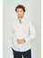 Erkek Slim Fit Desenli Uzun Kol %100 Pamuk Gömlek 2041 Ekru 1