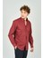 Erkek Slim Fit Desenli Uzun Kollu %100 Pamuk Gömlek 2045 Kırmızı 1