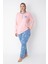 Pembe/mavi Desenli Büyük Beden Pijama Takımı 2