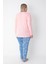 Pembe/mavi Desenli Büyük Beden Pijama Takımı 3