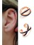 Lacivert Mineli 925AYAR Gümüş Rose Earcuff Sıkıştırmalı Kıkırdak Küpe 1