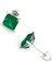 Skydiamond Green Creative Rubies 925 Ayar Gümüş Kare Küpe 2