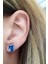 Sky Diamond Blue Creative Sapphire 925AYAR Gümüş Lüks Dikdörtgen Baget Küpe 1