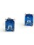 Sky Diamond Blue Creative Sapphire 925AYAR Gümüş Lüks Dikdörtgen Baget Küpe 2