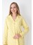 Çiçek Desenli Sarı Gömlek Pantolon Pijama Takımı 4