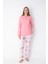 Pembe Çiçek Desenli Uzun Kollu Pijama Takımı 1