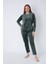Kadife Yazı Detaylı Pijama Takımı 2