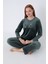 Kadife Yazı Detaylı Pijama Takımı 5