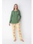 Yeşil/sarı Çiçek Desenli Uzun Kollu Pijama Takımı 1